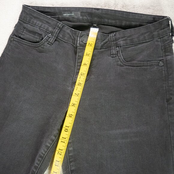Kut from the Kloth Womens Baby Bootcut Jeans Size 8 Short Black Stretch Denim - Picture 9 of 13